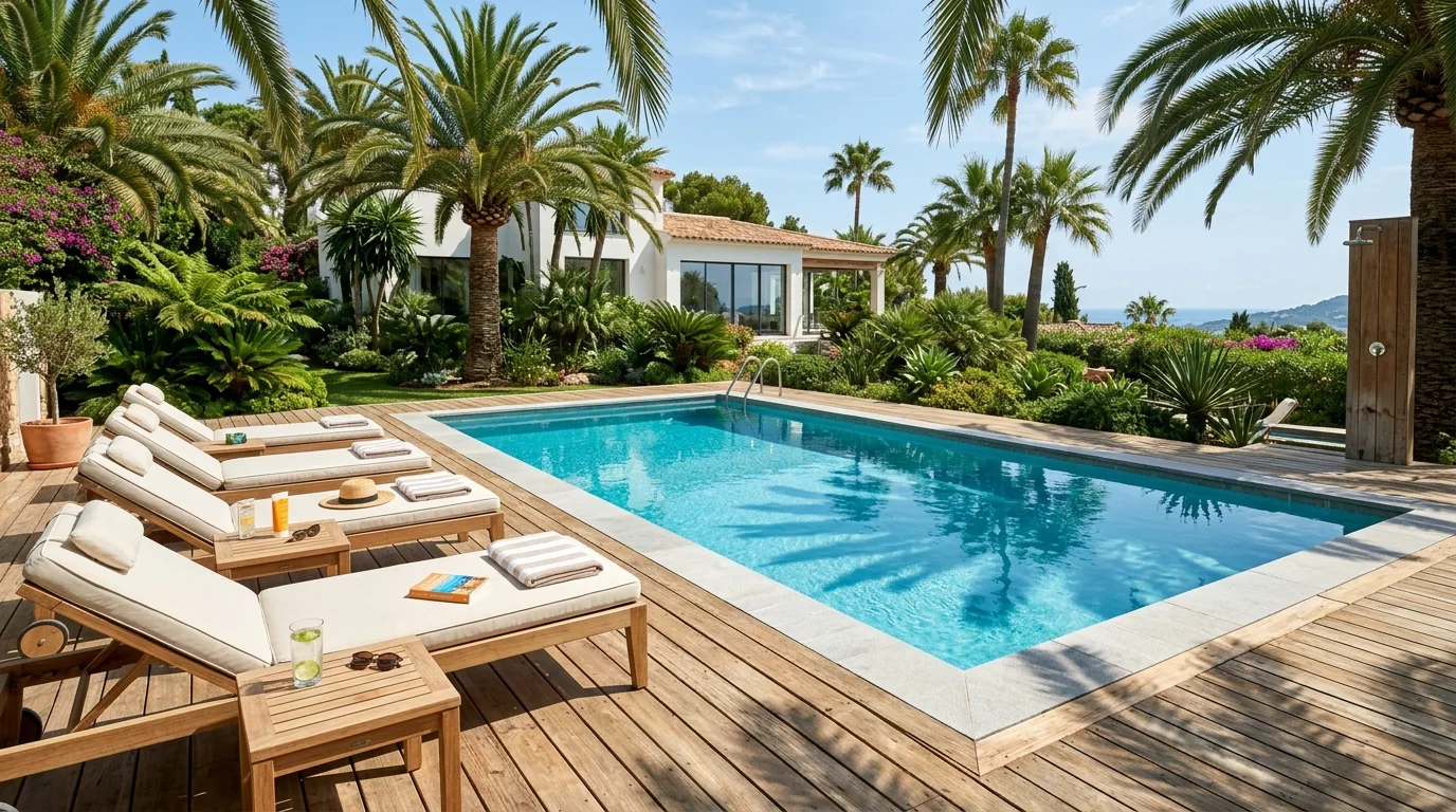 Pool With Privacy Planting